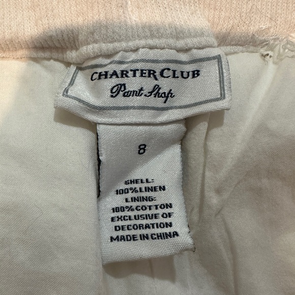 Charter Club Pant Shop Linen Cotton Drawstring Waistband Winter White Pants 8 - Picture 13 of 14